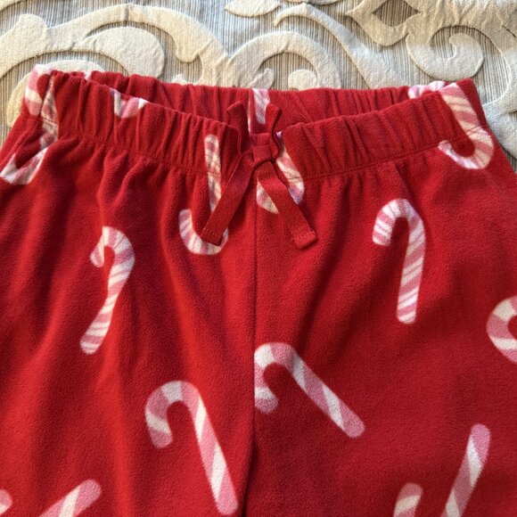 Old Navy Girls Polka Dot Candy Cane Holiday Christmas Fleece Pull On PJ Pants 14 - Picture 7 of 8